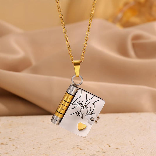 My Little Star Book Necklace For Daughter Son 18 Inch Stainless Steel Chain Gold Hardware Love Jewelry Birthday Graduation Gift - 5 - CJ