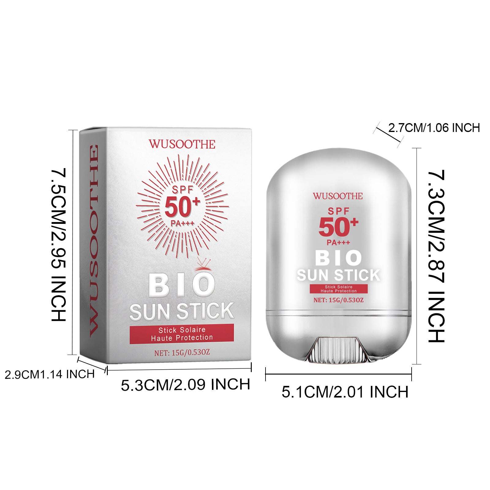 WUSOOTHE Bio Sun Stick 15g - Advanced Protection With Peptide Complex, Collagen And Hyaluronic Acid SPF50,PortableStrong UVProtection Sunscreen Stick - 5 - CJ