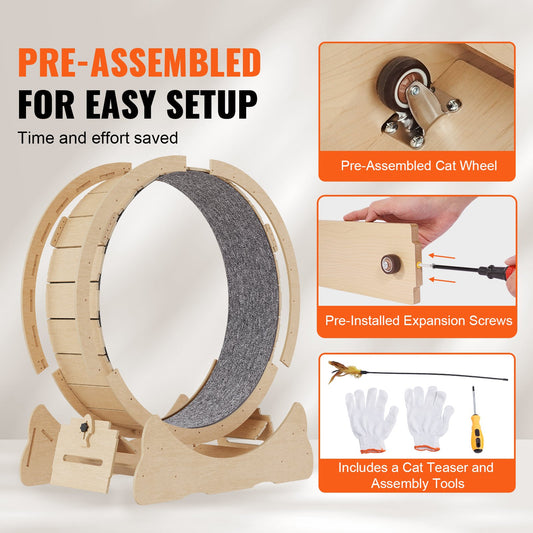 Cat Exercise Wheel Large Cat Treadmill Wheel For Indoor Cats 35.8 Inch - 5 - CJ