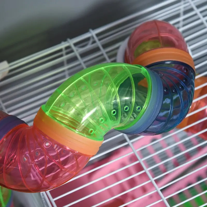 5 Tiers Hamster Cage Portable Animal Travel Carrier W Exercise Wheels Tube - 5 - CJ