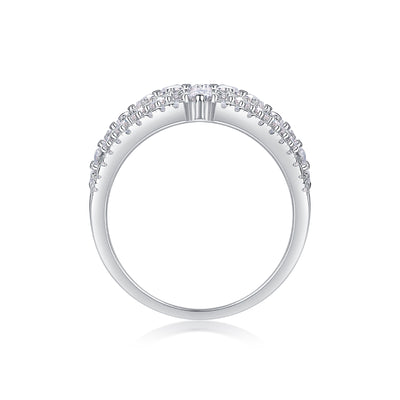 1Many Diamonds Are Arranged Luxuriously Fashionable Moissanite Silver Rings Prohibit TikTok sales - 5 - CJ
