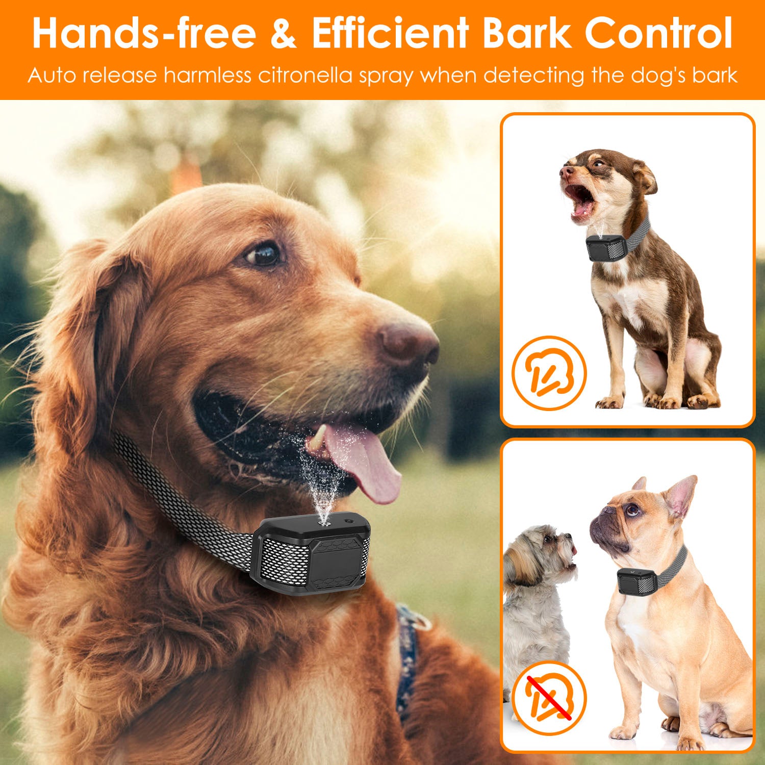 1Pc Citronella Bark Collar For Dogs Spray Bark Collar Anti Barking Control For Small Medium Large Dogs IP65 Waterproof No Electric Shocks - 5 - CJ