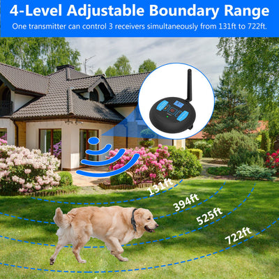 1Set Wireless Electric Dog Fence Pet Shock Boundary Containment System Electric Training Collar For Small Medium Large Dogs - 5 - CJ