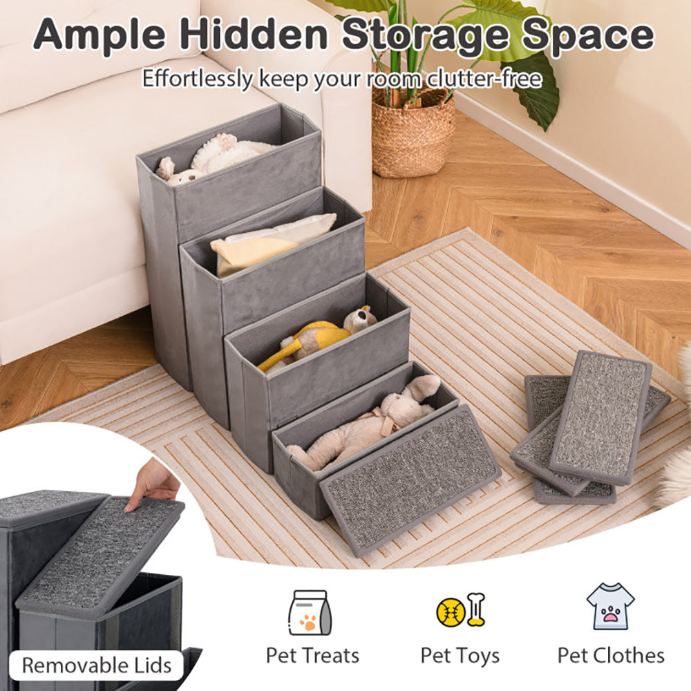 4 - Step Dog Stairs Non - slip Foldable Dog Ramp With Adjustable Steps - 5 - CJ