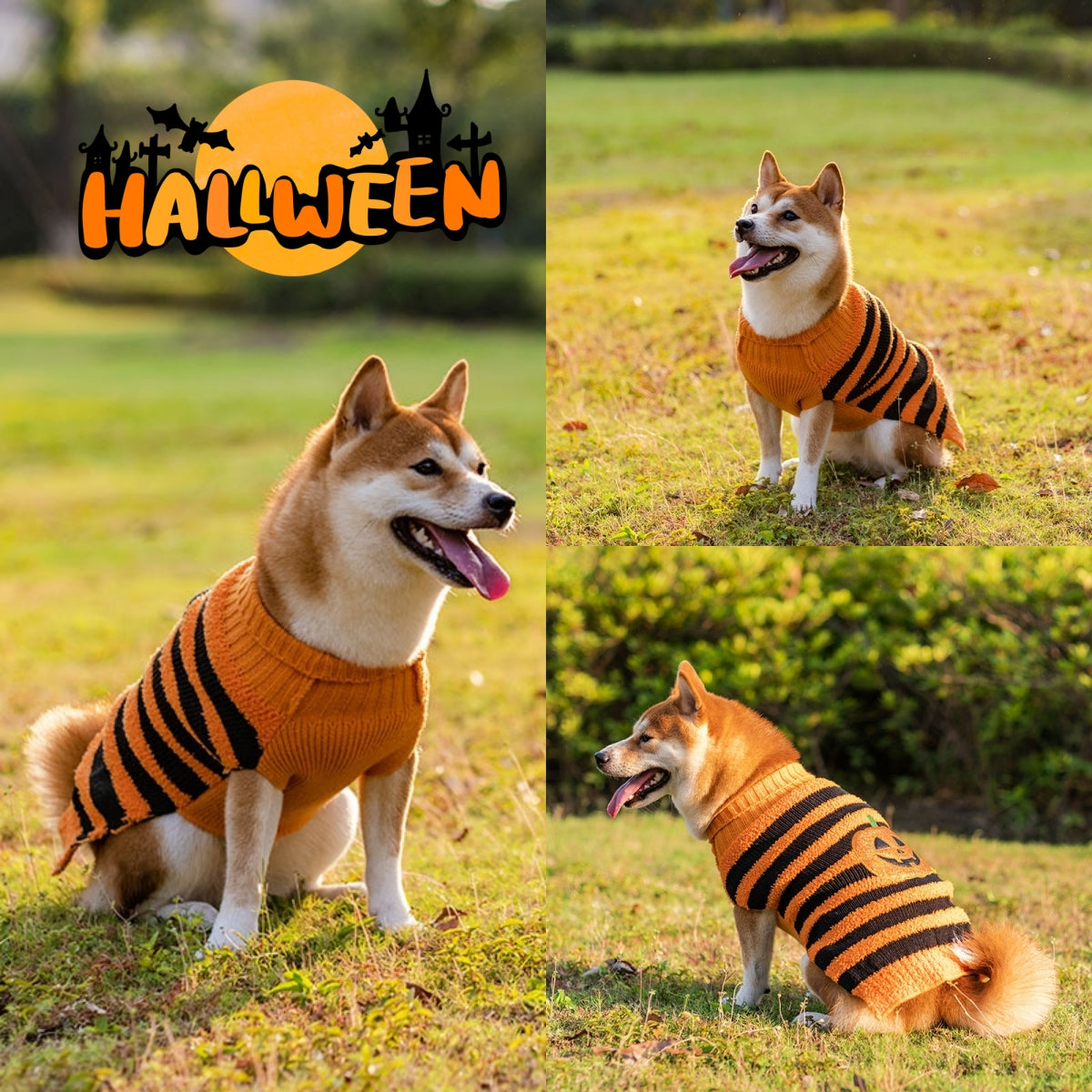 Halloween Dog Sweaters Pet Costume Teddy Warm Leisure Sweater Cosplay Clothes For Dogs Pets Outfits - 0 - CJ