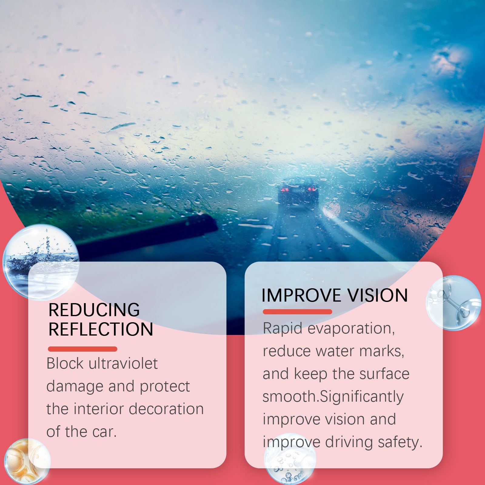 Automotive Oil Film Cleaning Brush, Windshield Cleaner Tool, All In One Wipe On Oil Film Remover, Car Glass Oil Film Cleaner With Reusable Foam Sprayer - 5 - CJ