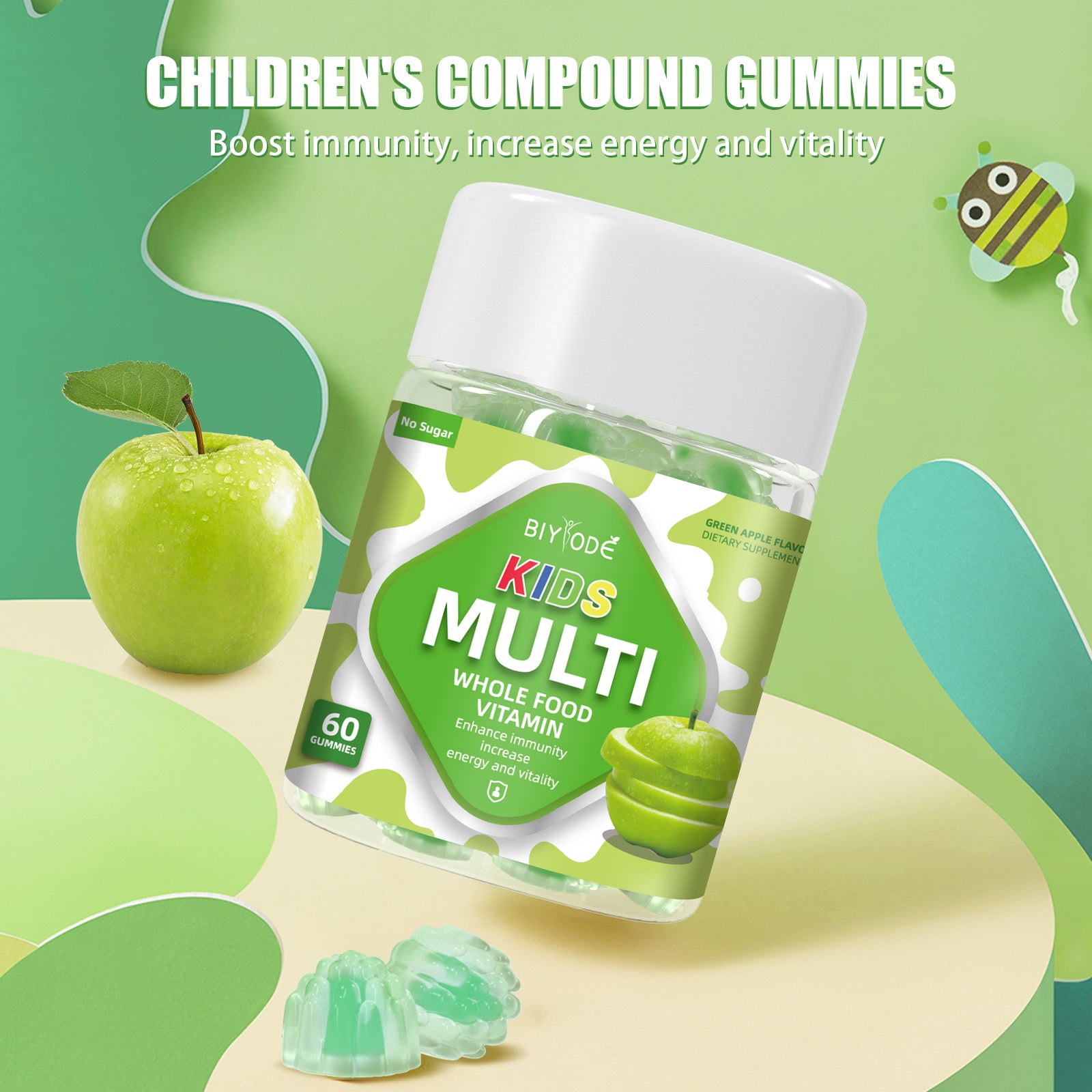 Biyode Ready Stock Wholesale Kids Multivitamin Gummies OEM Custom Vitamin Supplement - 4 - CJ
