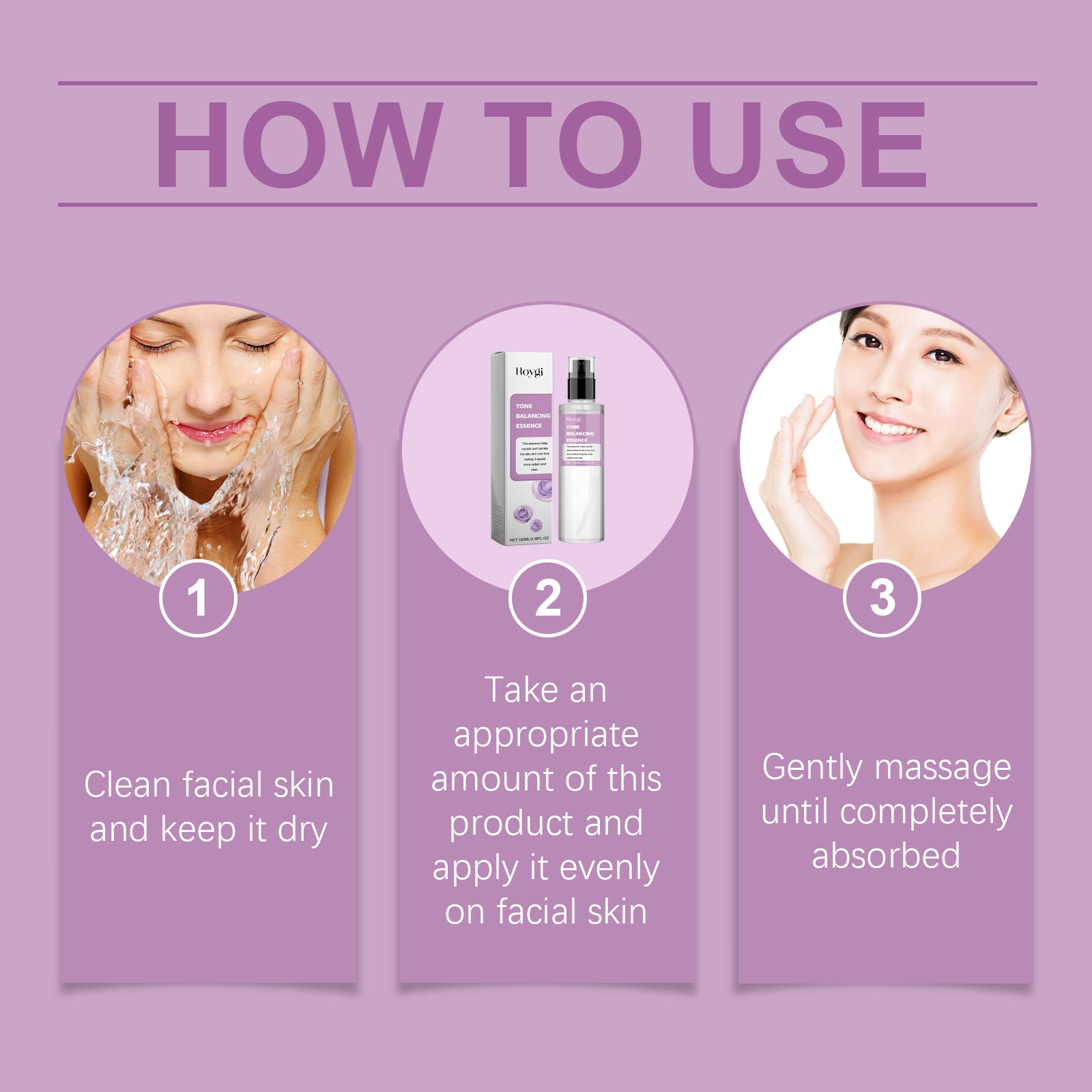 Hoygi Tone Balancing Essence, Desalination Moisturizing Facial Spots Moist Shine Bright Skin Essence - 5 - CJ