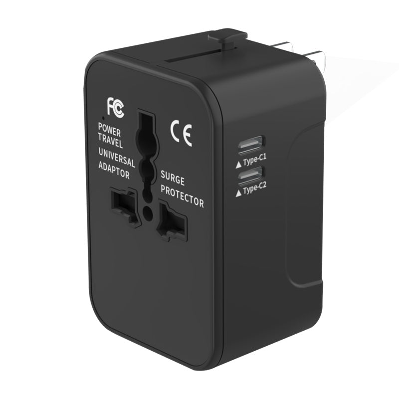 Travel Adapter Worldwide All In One International Power Adapter Universal Adapter Plug With 2.1A Dual USB Charging Ports For Asia Europe UK AUS And USA - 5 - CJ