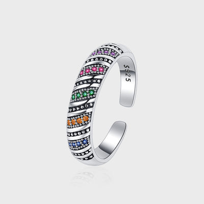 S925 Sterling Silver Fashion Personalized Color Diamond Thread Ring - 4 - https://x.com/titan_prim62775J