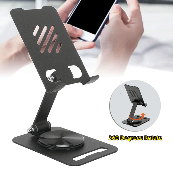 360 Degrees Rotate Metal Desk Mobile Phone Holder Stand For Phone Pad Adjustable Desktop Tablet Holderl Table Cell Phone Stand - 0 - CJ