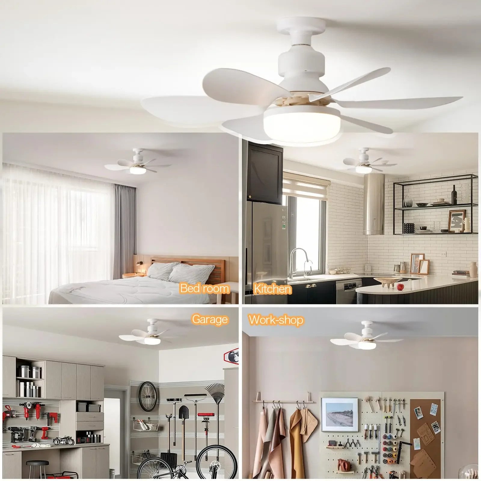 Modern Led Ceiling Fan With Light Dimmable E27 Bedroom Living Room Fan Lamp 30W - 5 - CJ