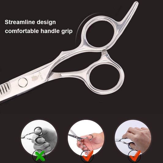 Hair Cutting Scissors Set, 6 Inch Hairdressing Thinning Shears For Hair Cutting For Women, Men, Kids - Silver - 5 - CJ