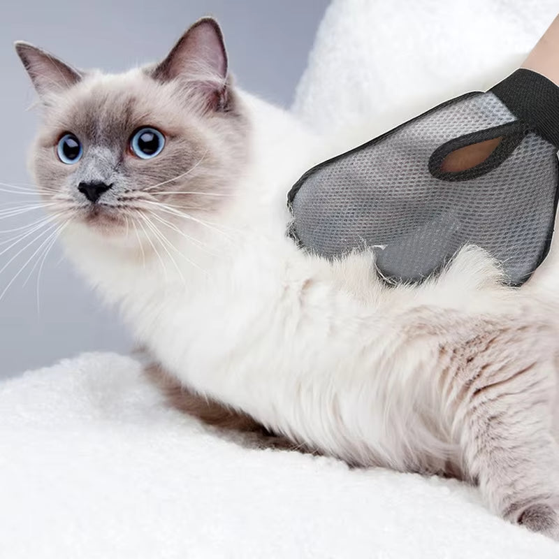 Cat Hair Removal Glove Pet Supplies Bath Massage Jerking Gloves Cat Dog Massage Bathing Cleaning Grooming Supplies Silicone Hair Sticking Removal Brush - 5.0 - CJ