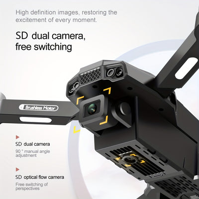 ESULOMP Brushless Drone HD Dual Camera Aerial Drone ,Quadcopter Optical Stream Positioning F196 RC Airplane - 5 - CJ