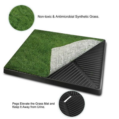 1Pc Dog Potty Training Artificial Grass Pad Pet Cat Toilet Trainer Mat Puppy Loo Tray Turf For Small Medium Dogs Indoor Outdoor Use - 5 - CJ