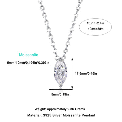 1A Fashionable Jewelry Pendant Set Moissanite S925 Sterling Silver And Platinum - plated Diamond In The Shape Of A Horse’s Eye. Moissanite Silver Jewelry Prohibit TikTok sales - 5 - cj