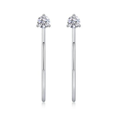 1Graceful Afternoon Diamond Set Moissanite Silver Earrings Luxury Fashion Diamond Earrings Stud Earrings Prohibit TikTok sales - 5 - CJ