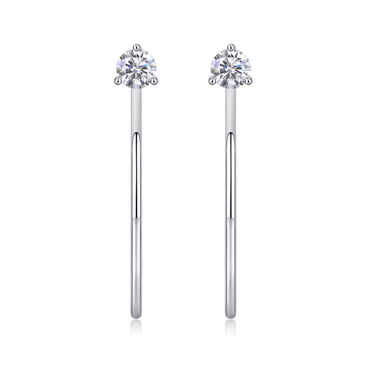 1Graceful Afternoon Diamond Set Moissanite Silver Earrings Luxury Fashion Diamond Earrings Stud Earrings Prohibit TikTok sales - 5 - CJ