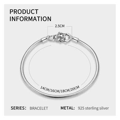 S925 Sterling Silver Base Snake Bone Chain Without Buckle Single Chain Bracelet Diy Accessories - 4 - CJ