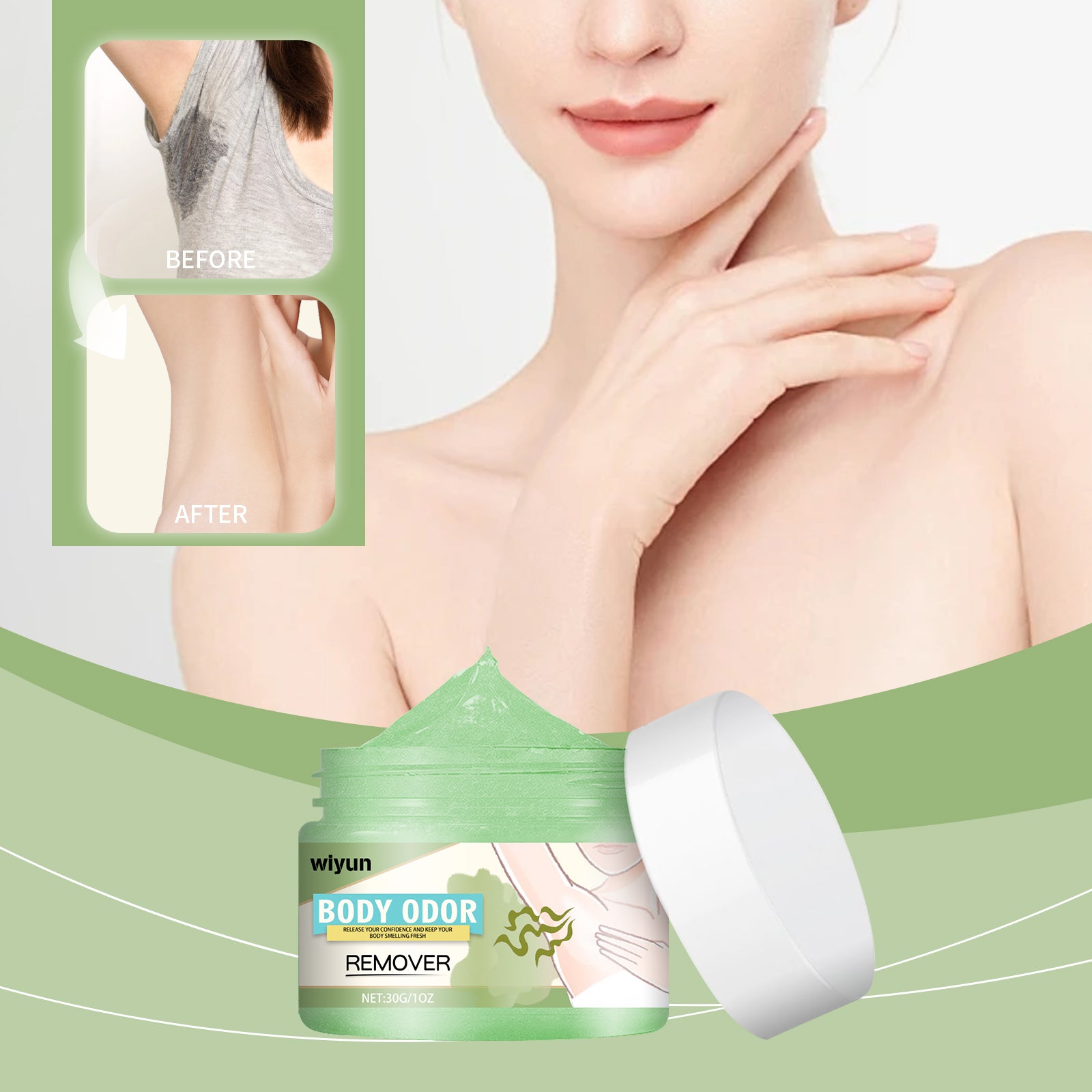 WIYUN Underarm Anti - perspirant Care Cream Cleans armpit sweat odor Refreshing and long - lasting body care cream - 5 - CJ