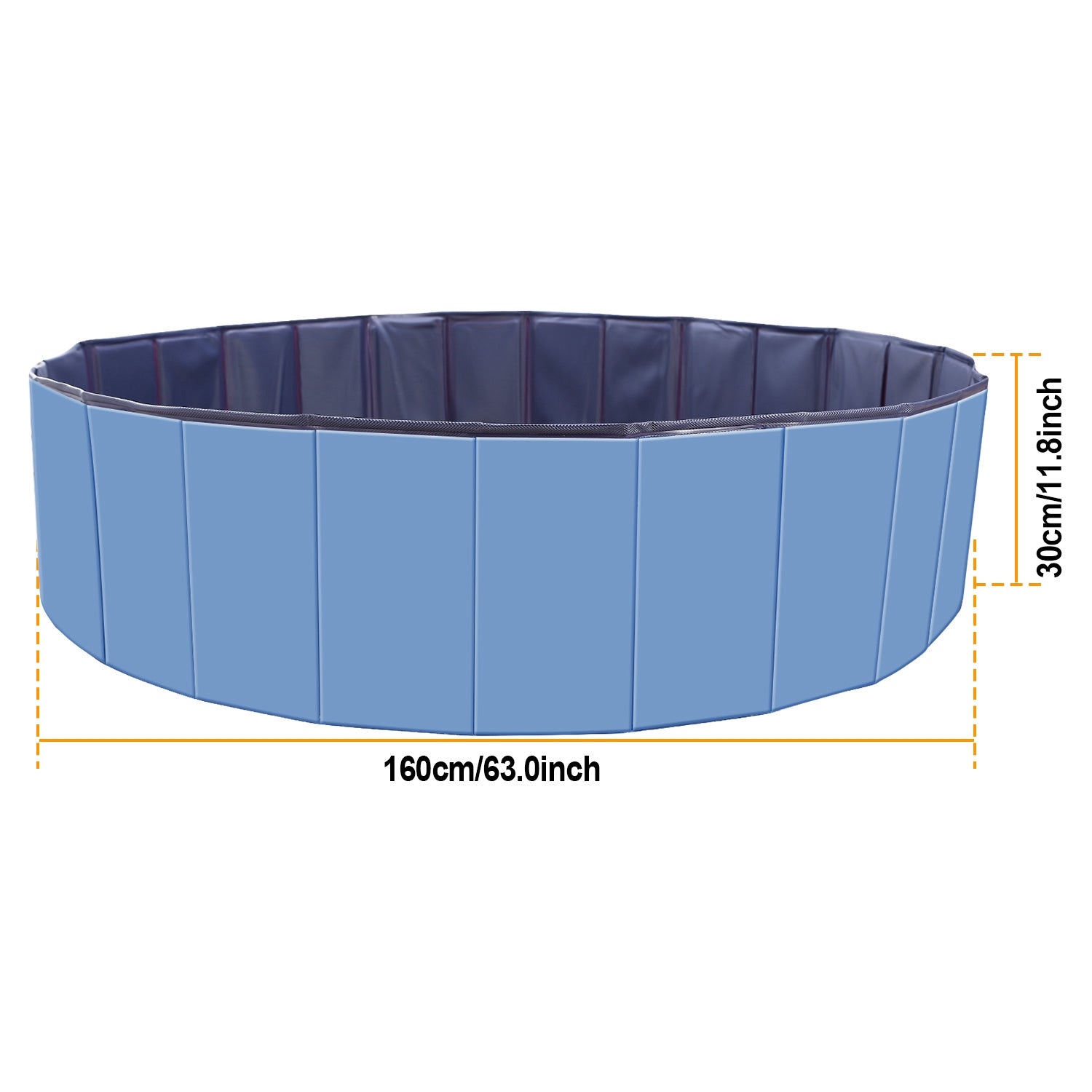 1Pc 160 X 160 X 30cm - 63.0 X 63.0 X 11.8inch Foldable Pet Swimming Pool PVC  Dog Swim Pool Bathing Tub Playmat Pools - 5 - CJ