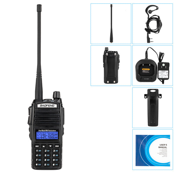 US Standard UV-82 5W 2000mAh Analog Walkie Talkie Split Charging With Earphones