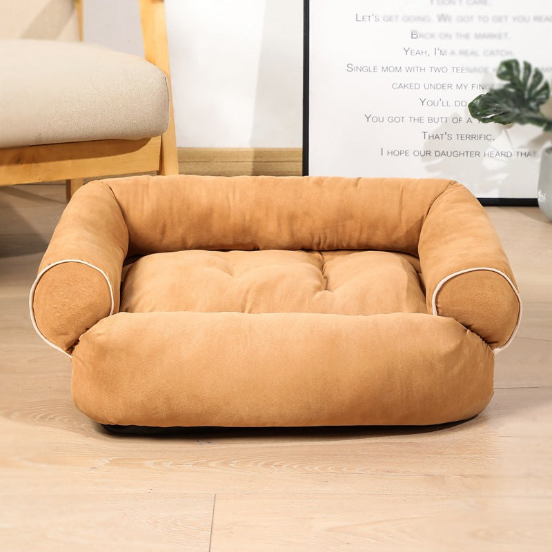 Dog Sofa Bed Sleeping Bag Kennel Cat Puppy Sofa Bed Pet House Winter Warm Beds Cushion - 0 - CJ - Khaki - 5XL - CJGD130106216PK