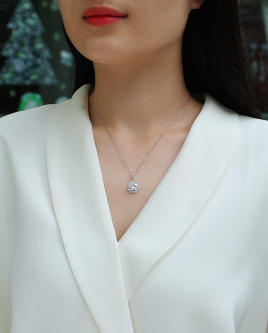 1Dandelion - A Fashionable And Luxurious Diamond Jewelry Pendant Set With 2 - carat Moissan Diamonds, S925 Sterling Silver And Platinum Plating Prohibit TikTok sales - 5 - CJ