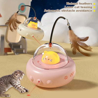 Smart Teaser Cat Toy Electric UFO Cat Teaser Stick With Bell Training Pet Toys Replaceable Feather Interactive Cat Supplies Pet Supplies Pets Products - 0 - CJ