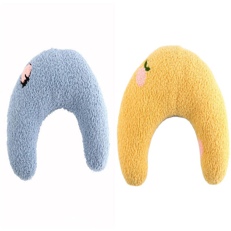 Little Pillow For Cats Fashion Neck Protector Deep Sleep Puppy U - Shaped Pillow Pets Pillow Kitten Headrest Dog Sleeping Pillow Pet Products - 0 - CJ - Blue and yellow - 2PCS - CJMY133192217QJ