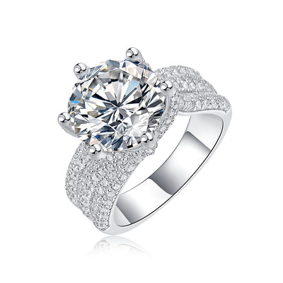 1Luxury Fashion Large Diamond Ring Moissanite Silver Ring Prohibit TikTok sales - 5 - CJ