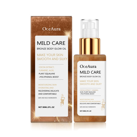 OceAura Bronze Body Glitter Oil Glitter Bronzer Rose Gold Highlighter Waterproof Moisturizing Massage - 5 - CJ