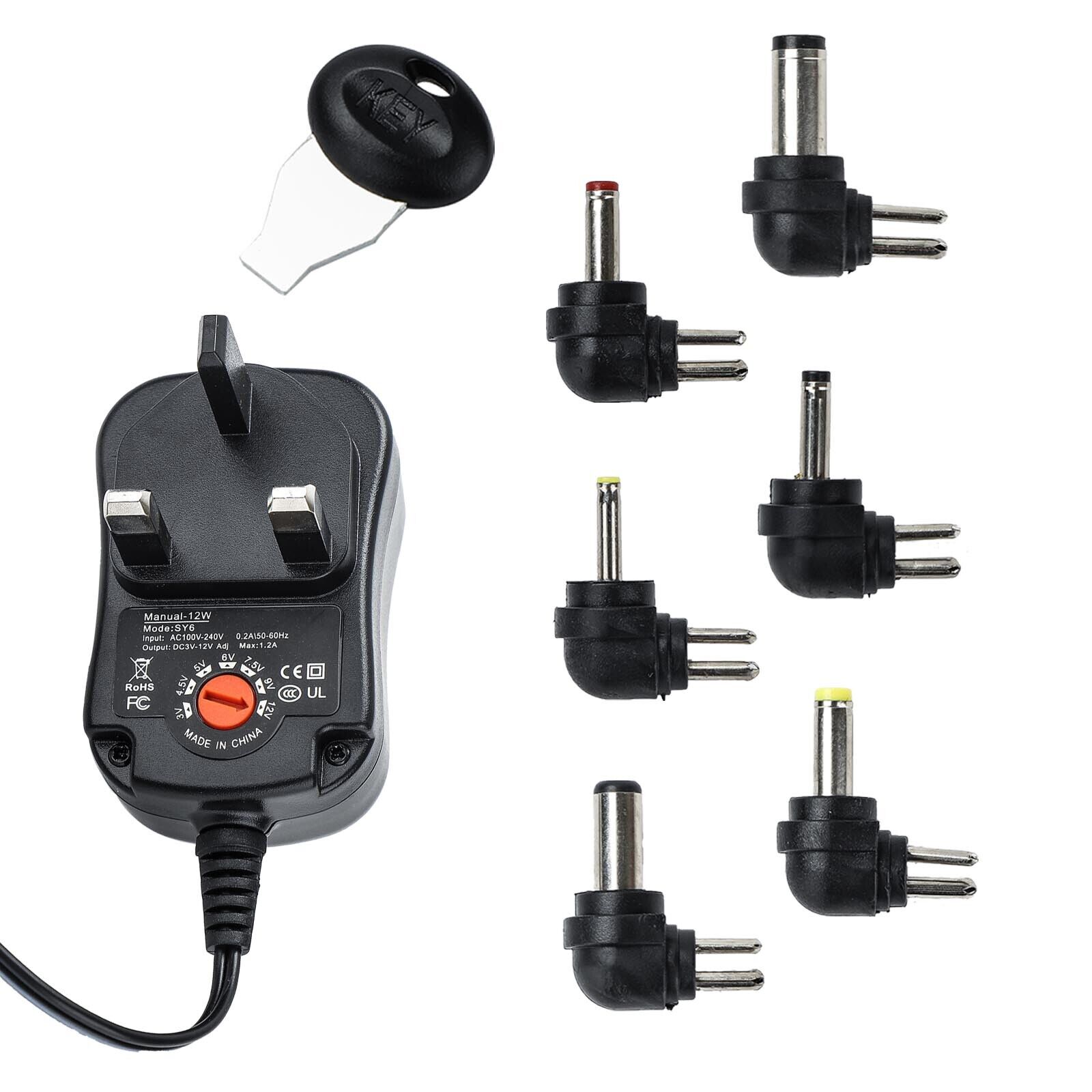 Universal 3-12V Adjustable Voltage Adaptor Charger USB AC DC Power Supply Adapte