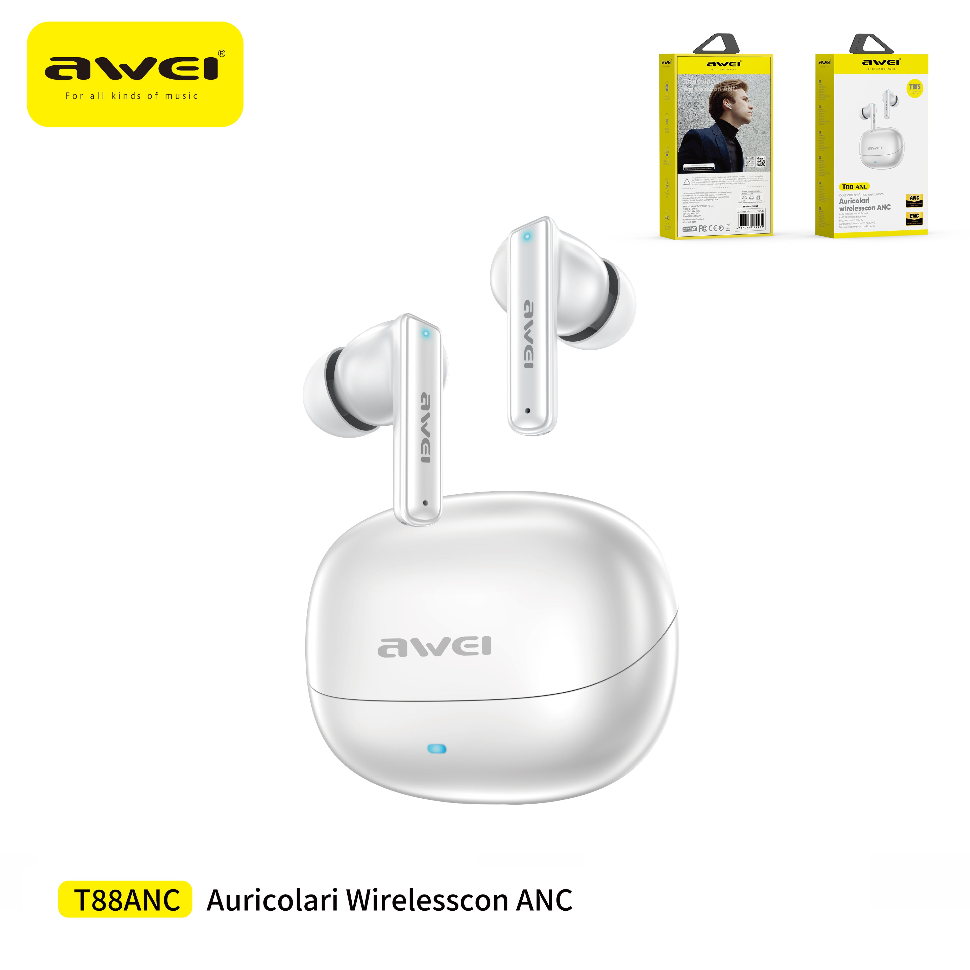 AWEI ANC ENC True Wireless Sports Bluetooth Earphones