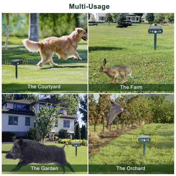 Ultrasonic Animal Repellent Solar Motion Sensor Repellent IPX4 Outdoor Waterproof Type, No Delivery On Weekends - 5 - CJ