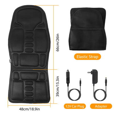 1Pc Back Massager Cushion Electric Massage Car Seat Cushion Chair Pad With Heating Function 8 Vibration Modes 3 Intensity Levels Fedex Shipping - 5 - CJ