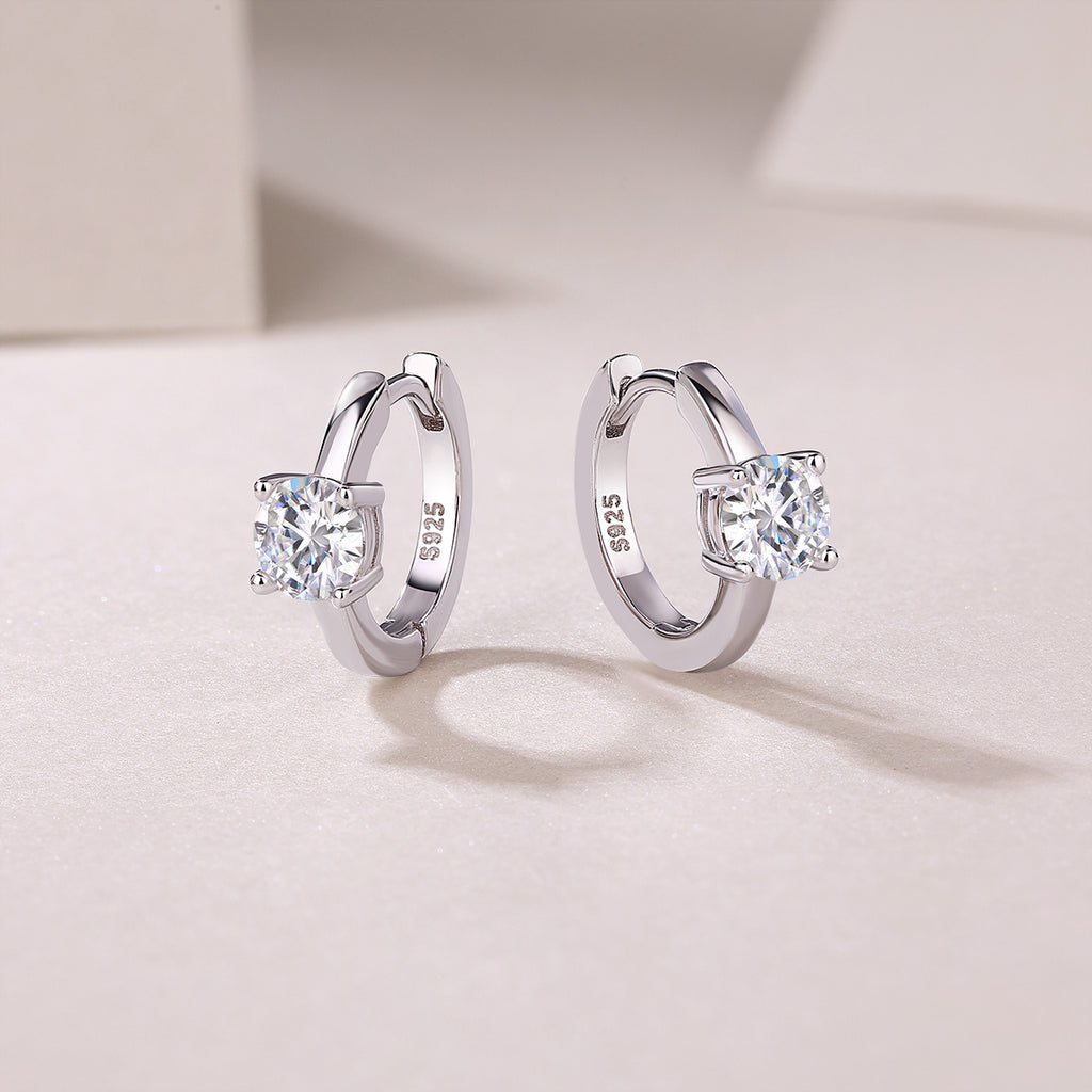 Set Out To The Heart Of Luxury Fashion Diamond Earrings Stud Mossan Diamond Silver Ornaments