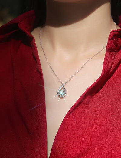 1Dynamic - A Fashionable And Trendy Jewelry Necklace Pendant Set With 1 - carat Moissanite S925 Sterling Silver And Platinum Plating Prohibit Tk Sales - 5 - cjdropshipping