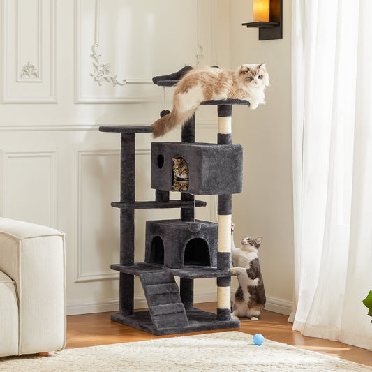 Large Cat Tree Tower, 62 - 70 - 80 Cat Tree  Large Cats, Multi Level With Scratching Post, Cozy Cat Jumping Platform Space, Grey - 5 - CJ