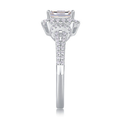 1Square Luxury Diamond Ring Fashion Moissanite Silver Ring Prohibit TikTok sales - 5 - CJ