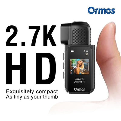 Ormos Mini Action Camera With 180 Degree Rotating Lens - 2.7K Ultra HD Thumb - Sized Camera, Magnetic Mount, WiFi APP Control, Portable Wearable Camera For Outdoor Sports & Daily Vlogging - 5 - CJ