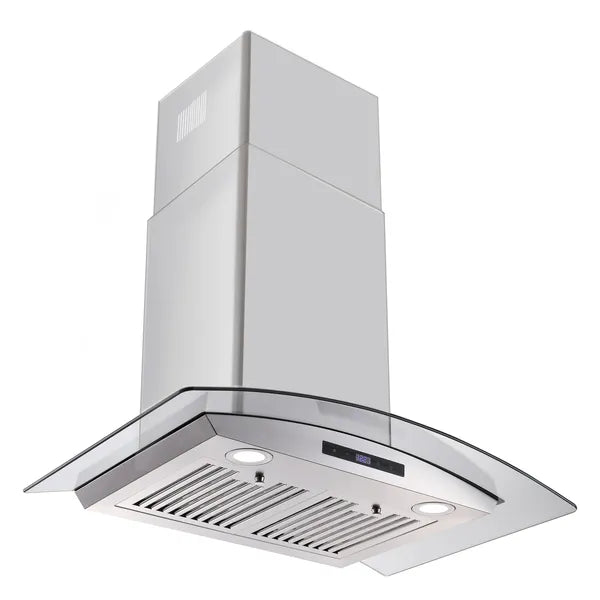 30 Inch Wall Mounted Range Hood 700CFM Tempered Glass Touch Panel Control Vented LEDs
