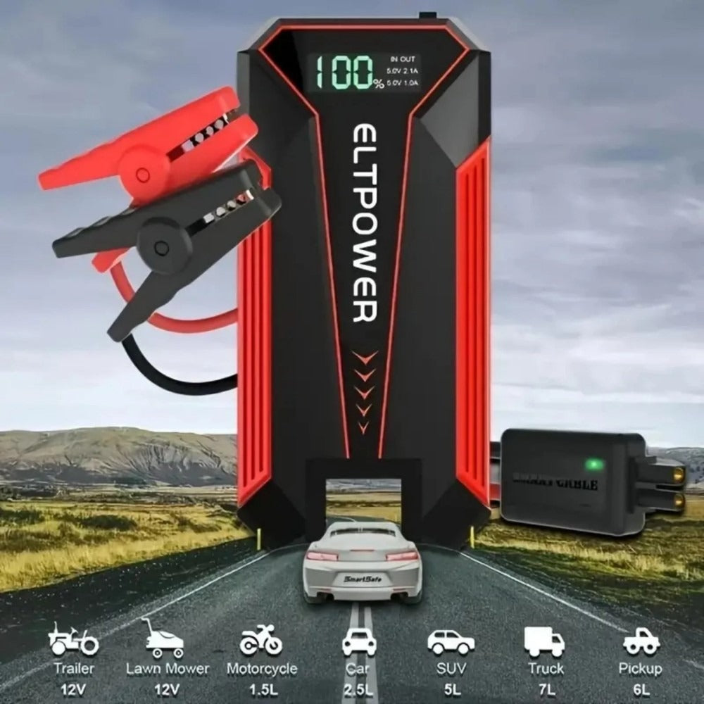 20000 MAh Car Jump Starter Power Supply With Dual USB Fast Charging And Red LED Light. - 5 - CJ