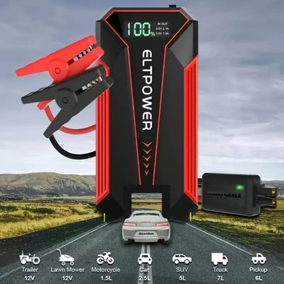 20000 MAh Car Jump Starter Power Supply With Dual USB Fast Charging And Red LED Light. - 5 - CJ