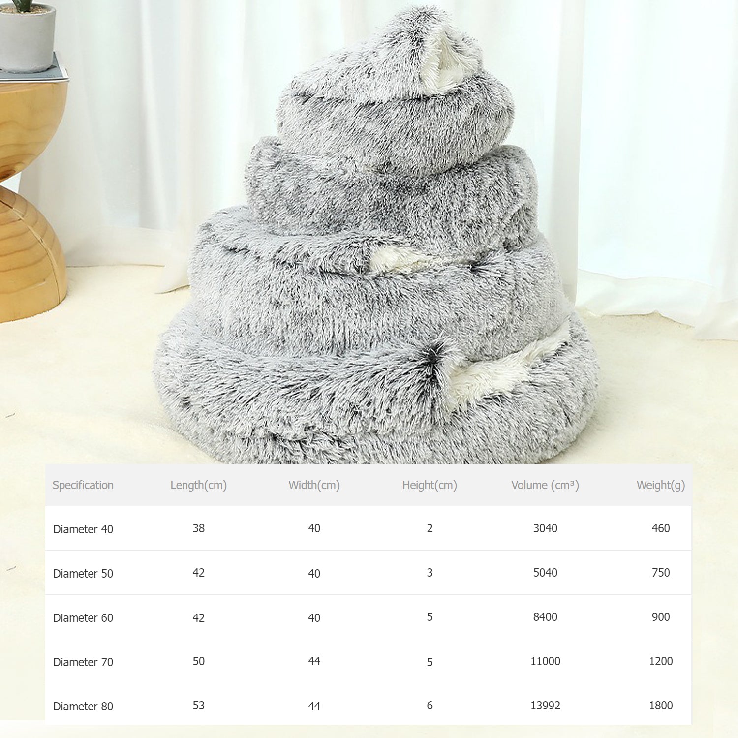 Luxurious Plush Round Cat Bed Cat Bed Round Soft Plush Burrowing Cave Hooded Cat Bed Donut For Dogs Cats - Semi - Enclosed For Cozy Warmth, Easy - Clean Durable Design, Ideal For Winter Comfort - 5 - CJ