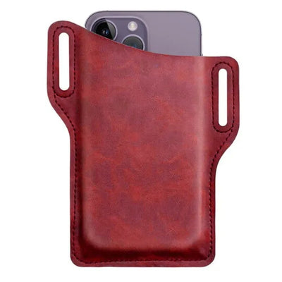 Men Cell Phone Belt Pack Bag Loop Waist Holster Pouch Case Leather Wallet Cover - 5 - CJ