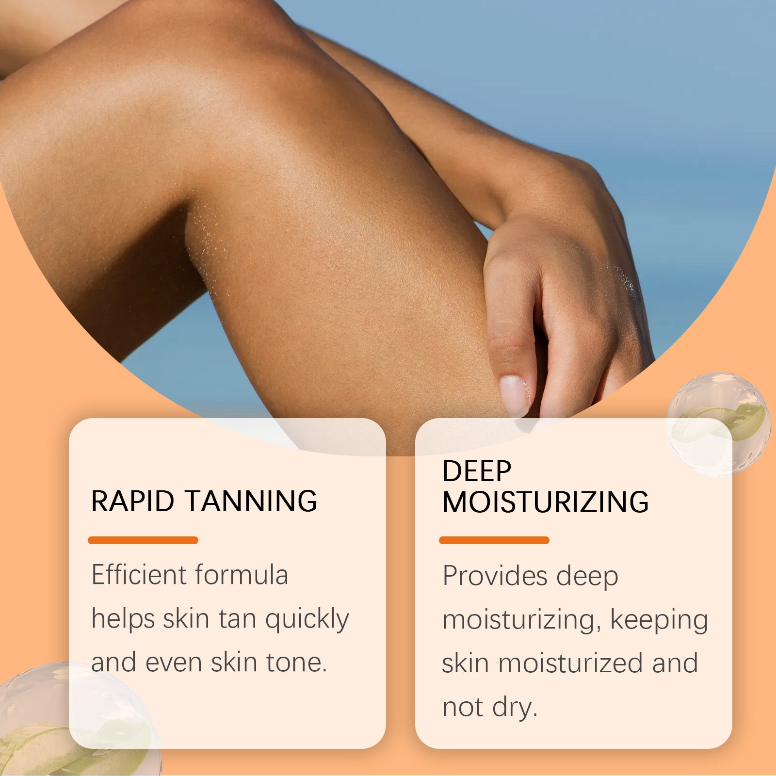 OUHOE Skin Tanning Lotion, Gentle Moisturizing Oil For Summer Outdoor Beach Tan Skin - 5 - CJ