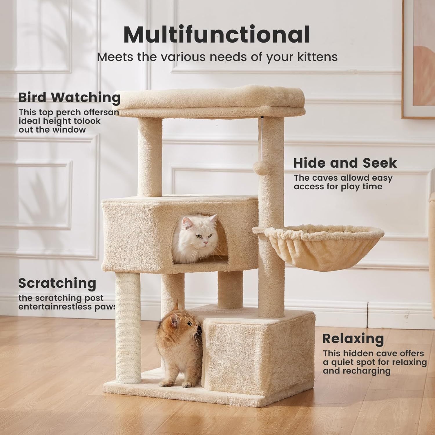 Gardner Pets Large Cat Tree For Medium To Large Cats, Heavy - Duty Cat Tower With Scratch Post And Washable Top Perch. Self - pickup Orders Supported Via FedEx, Amazon Ship, And UPS. - 5 - CJ