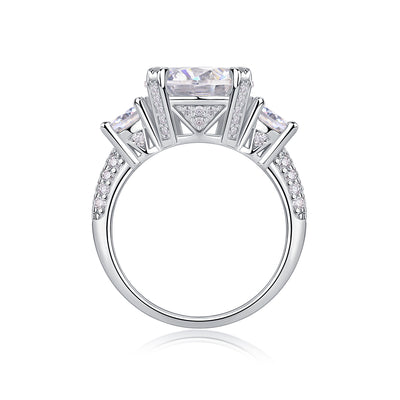 1Dazzling Stars - A Fashionable And Luxurious Jewelry Piece Set With 5 - carat Moissan Diamond S925 Sterling Silver And Platinum - plated Diamond Prohibit TikTok sales - 5 - CJ